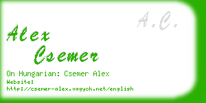 alex csemer business card